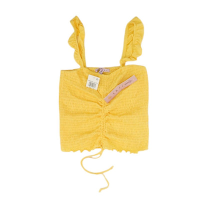 Yellow Solid Sleeveless Blouse