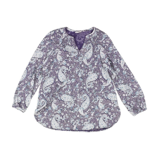 Purple Paisley Long Sleeve Blouse