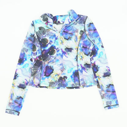 Blue Floral 1/4 Zip