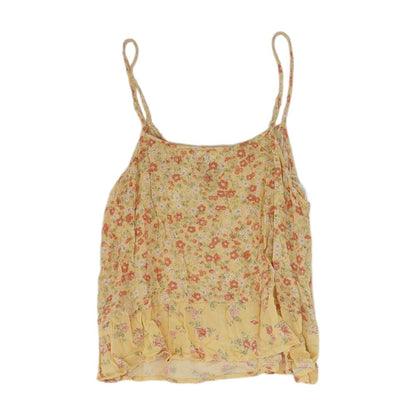 Yellow Floral Sleeveless Blouse