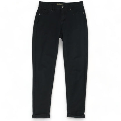 Black Solid Five Pocket Pants