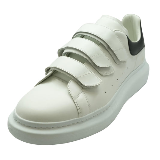 White Leather Larry Triple Strap Oversized Low Top Sneaker