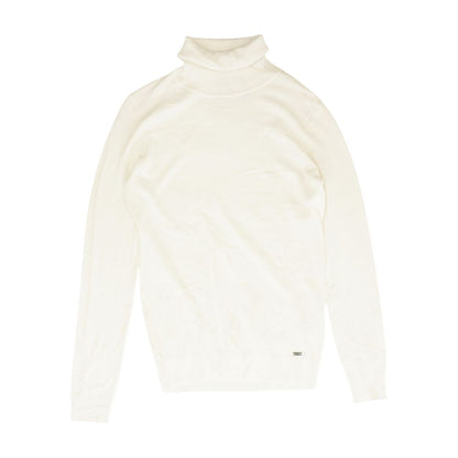 Ivory Solid Turtleneck Sweater