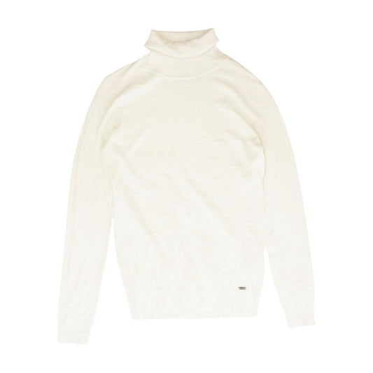 Ivory Solid Turtleneck Sweater