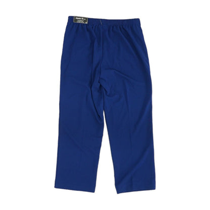 Blue Solid Dress Pants