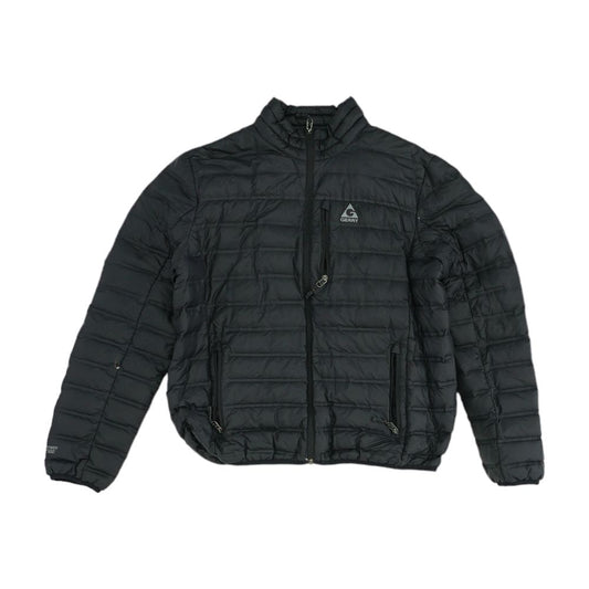 Black Solid Puffer Jacket