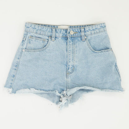 Blue Solid Denim Shorts