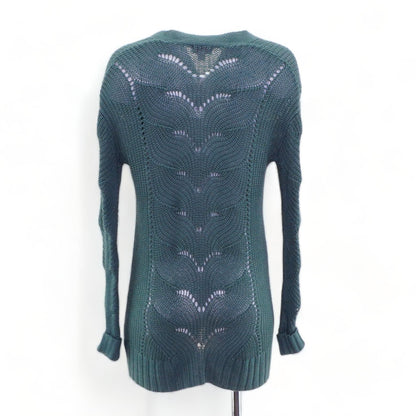 Teal Solid Cardigan Sweater