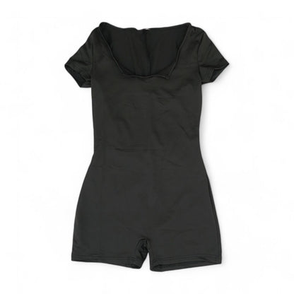 Black Solid Romper