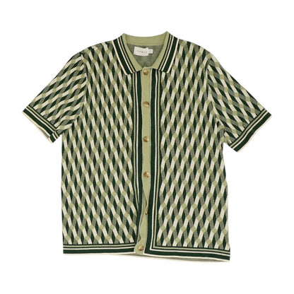 Green Misc Short Sleeve Button Down