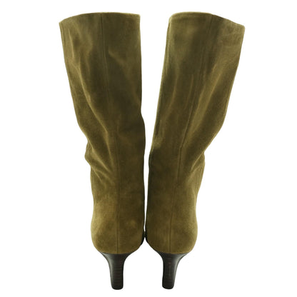 Olive Beverly Suede Pull on Mid-Calf Boots