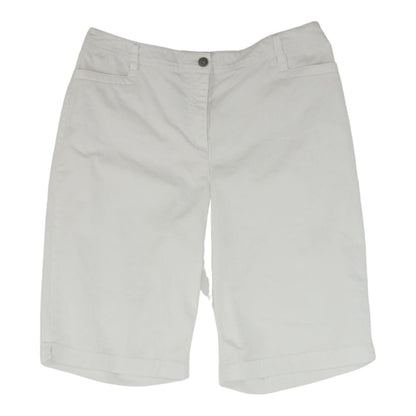 White Solid Chino Shorts