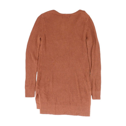 Orange Solid V-Neck Sweater