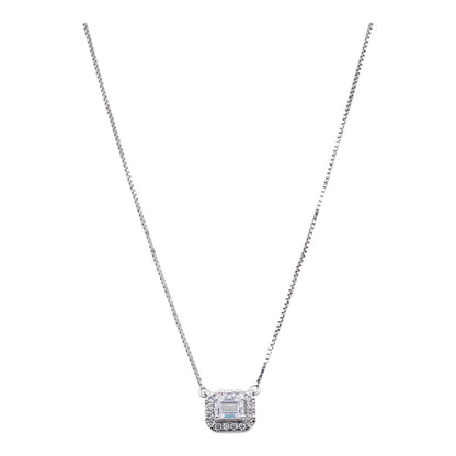 10K White Gold Lab Grown Diamond Pendant Necklace