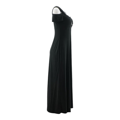 Black Solid Maxi Dress