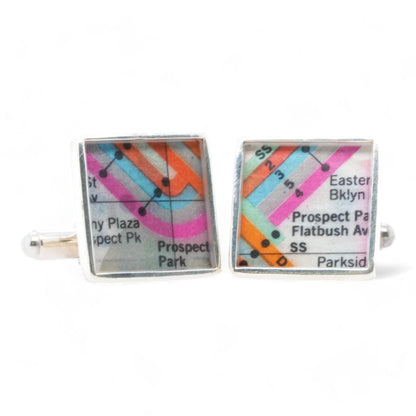 Sterling Silver Massimo Vignelli New York City Subway Diagram Cufflinks