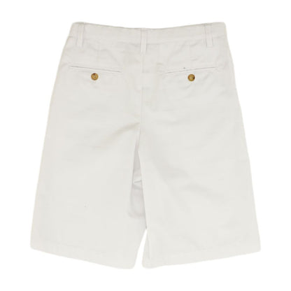 White Solid Chino Shorts