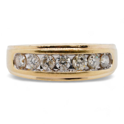 10K Gold Tapered Shank Channel Set Diamond Band