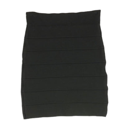 Black Solid Midi Skirt