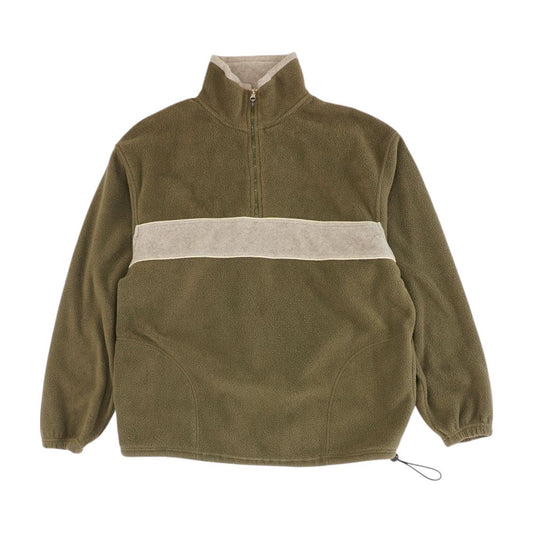 Green Color Block 1/4 Zip Pullover