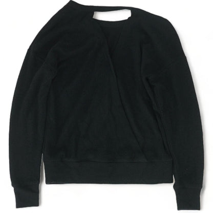 Black Solid Pullover Sweater