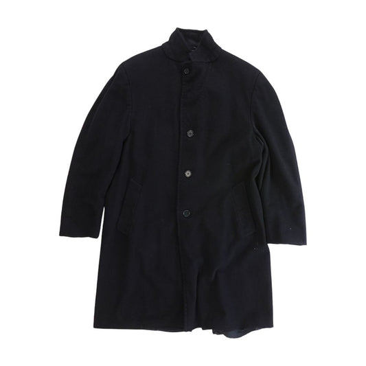 Black Solid Topcoat Coat