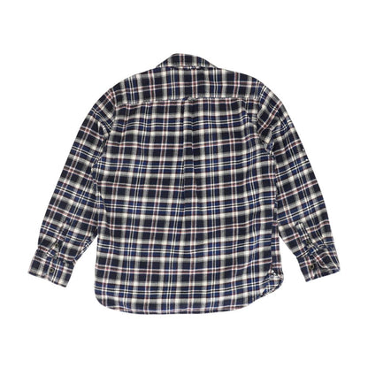 Navy Plaid Flannel Button Down