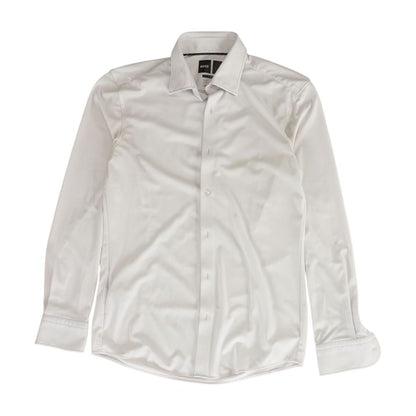 White Solid Long Sleeve Button Down