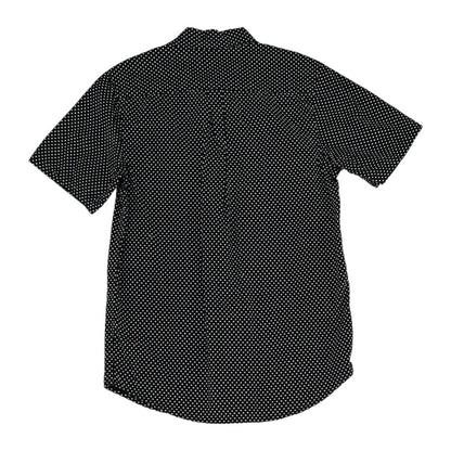 Black Polka Dot Short Sleeve Button Down