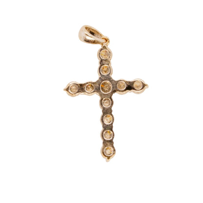 18K White Gold Diamond Cross Pendant