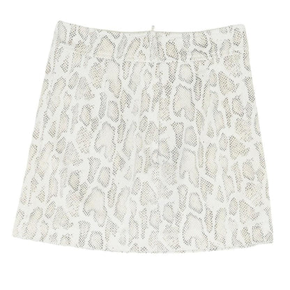 White Animal Print Mini Skirt