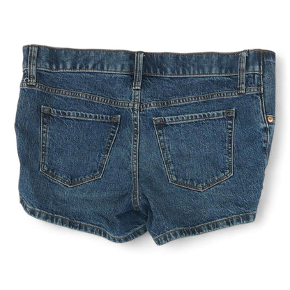 Blue Solid Denim Shorts