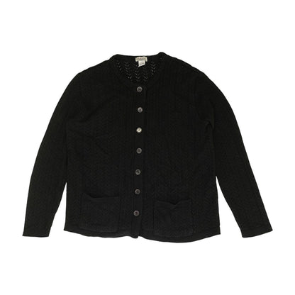 Black Solid Cardigan Sweater