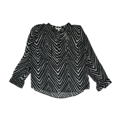 Black Chevron Button Down