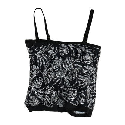 Black Graphic Swim Top