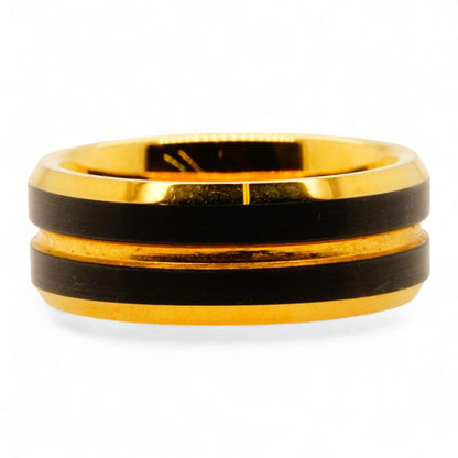 Gold Tone And Brown Tungsten Band