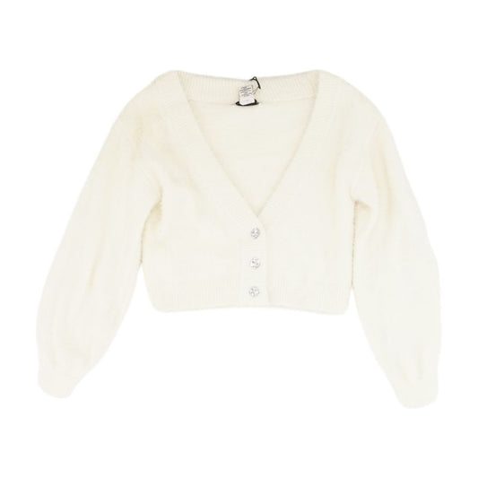 Beige Solid Cardigan Sweater