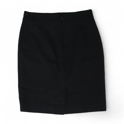 Black Solid Midi Skirt