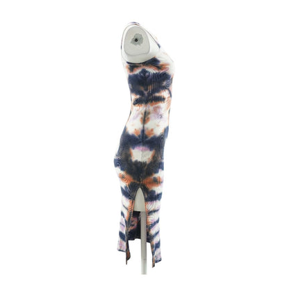 Navy Tie Dye Maxi Dress