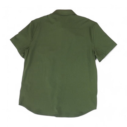 Olive Solid Short Sleeve Button Down