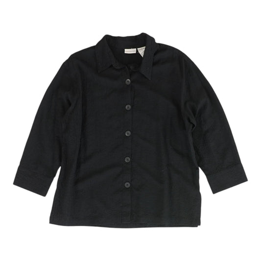 Black Solid Button Down