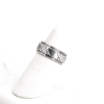 Silver Tone Tungsten Carbide Band