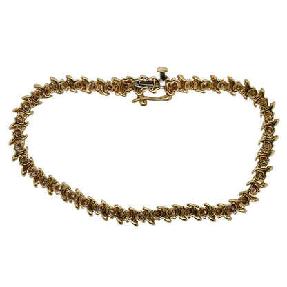 14K Gold S Link Diamond Tennis Bracelet