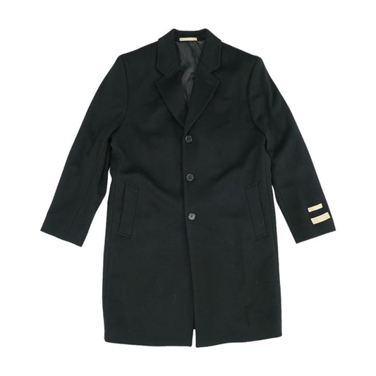 Black Solid Topcoat Coat