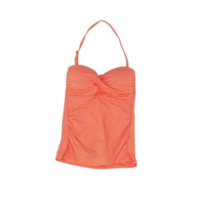 Coral Solid Swim Top