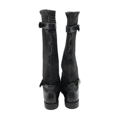 Clover Black Knee High Boots