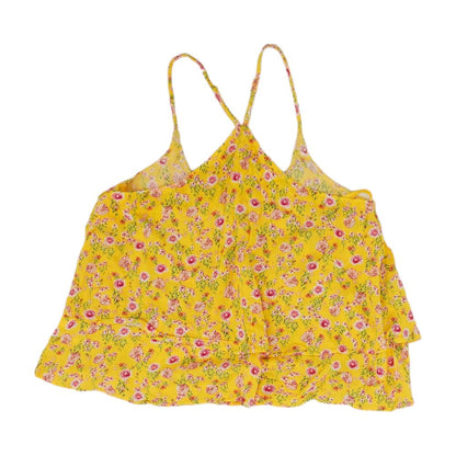 Yellow Floral Sleeveless Blouse