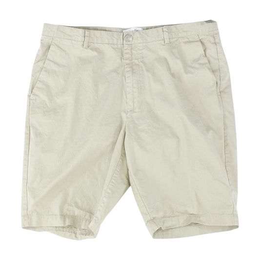 Beige Solid Chino Shorts