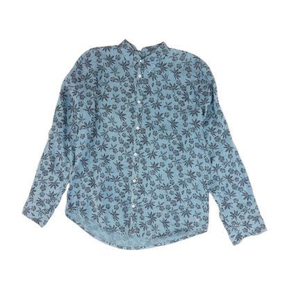 Blue Floral Long Sleeve Button Down