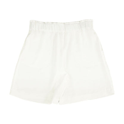 White Solid Shorts